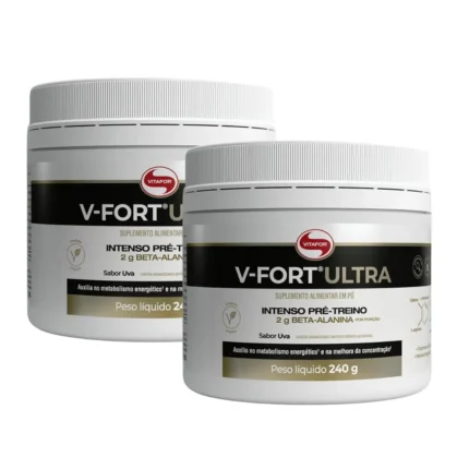 KIT 2 V-FORT ULTRA SABOR UVA (INTENSO PRÉ-TREINO) - 240G - VITAFOR